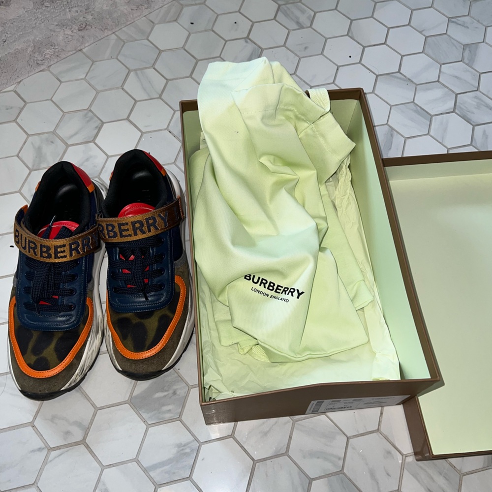 BURBERRY Ronnie Mixed Media Sneakers - Picture 9 of 13